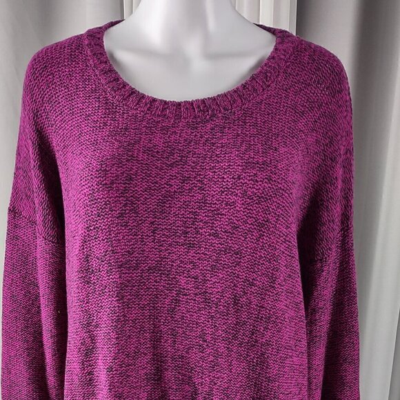 Philosophy Womens Royal Magenta, Black, Cotton Blend, Knit Sweater Plus Size XXL - Picture 2 of 12